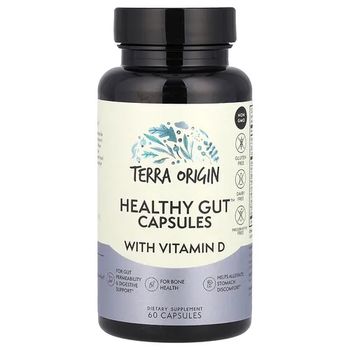 Terra Origin, Cápsulas Healthy Gut™ con vitamina D, 60 cápsulas