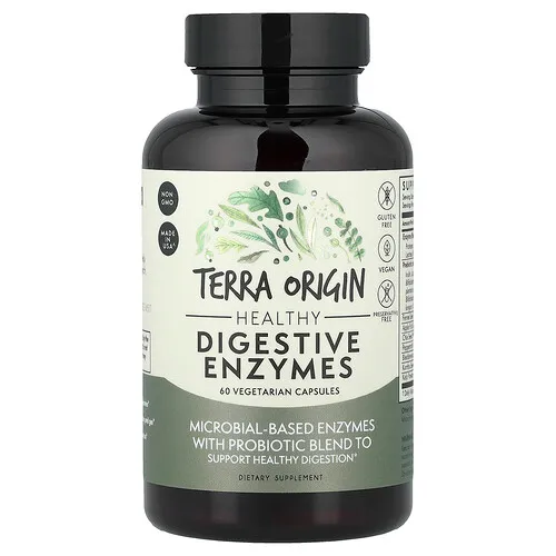 Terra Origin, Enzimas digestivas saludables, 60 cápsulas vegetales