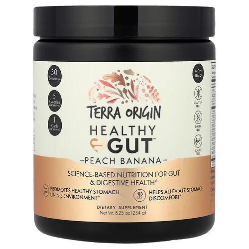 Terra Origin, Healthy Gut™, Suplemento para favorecer la salud intestinal, Melocotón y plátano, 234 g (8,25 oz)