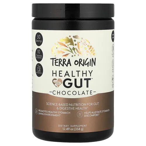 Terra Origin, Healthy Gut™, Suplemento para favorecer la salud intestinal, Chocolate, 354 g (12,49 oz)