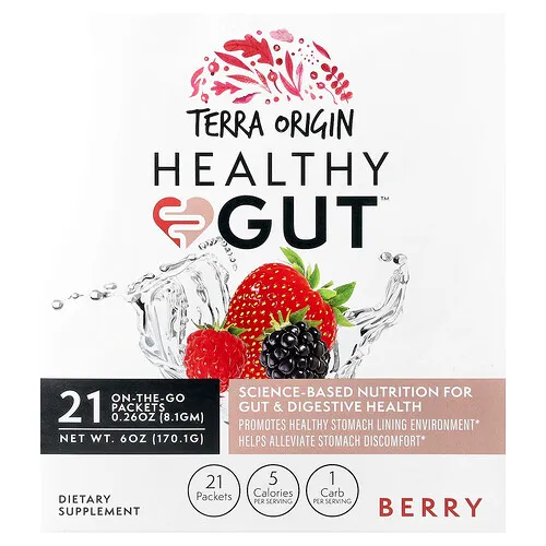 Terra Origin, Healthy Gut™, Bayas, 21 sobres para llevar, 8,1 g (0,26 oz) cada uno