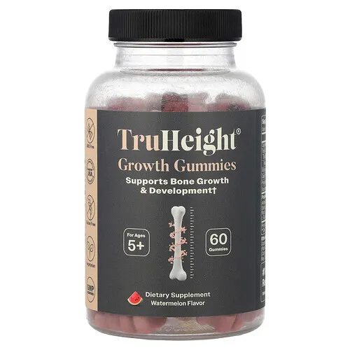 TruHeight, Gomitas para favorecer el crecimiento, Suplemento multivitamínico, De 5 años en adelante, Sandía, 60 gomitas