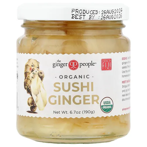 The Ginger People, Jengibre para sushi orgánico, 190 g (6,7 oz)
