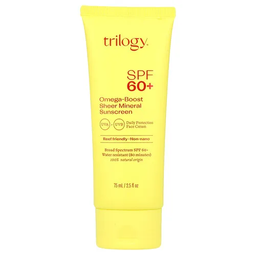 Trilogy, Protector solar mineral translúcido Omega-Boost, FPS +60, 75 ml (2,5 oz. líq.)