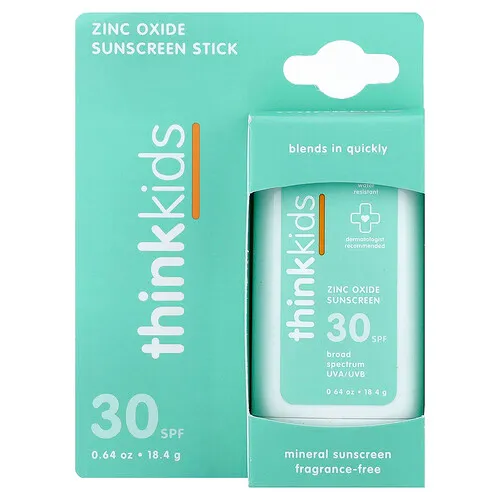 think, Thinkkids®, Protector solar en barra con óxido de zinc, FPS 30, Sin fragancia, 18,4 g (0,64 oz)
