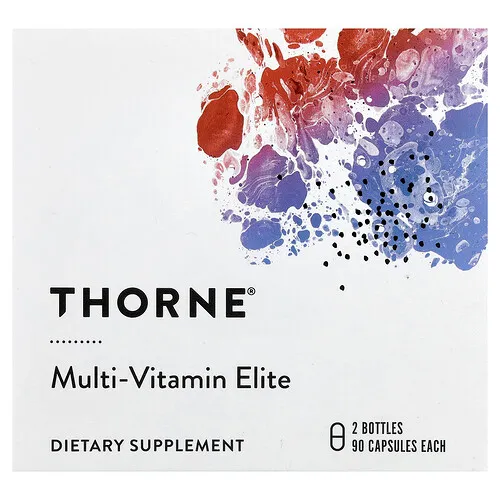 Thorne, Multi-Vitamin Elite, por la mañana y por la noche, 2 frascos, 90 cápsulas cada uno