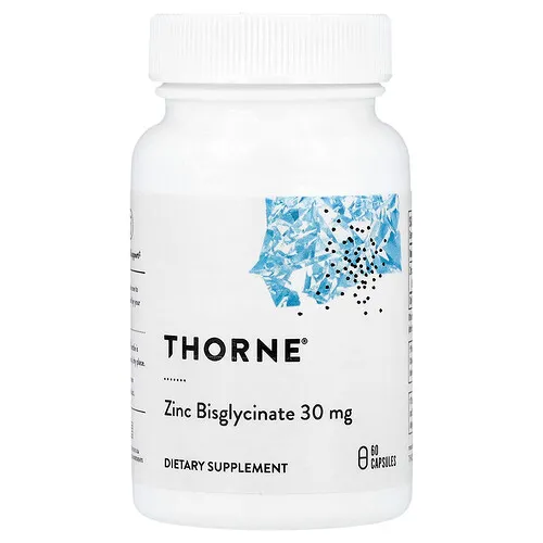 Thorne, Bisglicinato de zinc, 30 mg, 60 cápsulas
