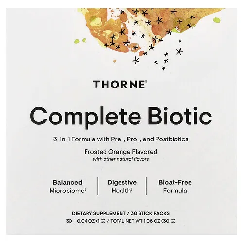Thorne, Complete Biotic, Naranja helada, 30 sobrecitos, 1 g (0,04 oz) cada uno