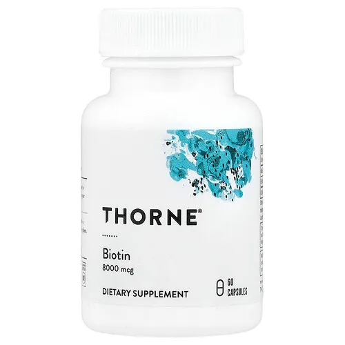 Thorne, Biotina, 8000 mcg, 60 cápsulas