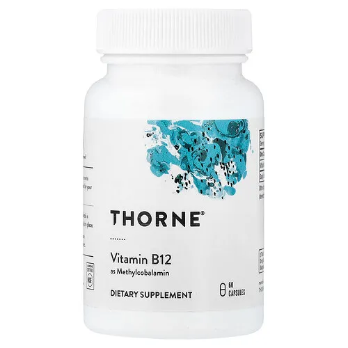 Thorne, Vitamina B12 en forma de metilcobalamina, 60 cápsulas (1 mg por cápsula)