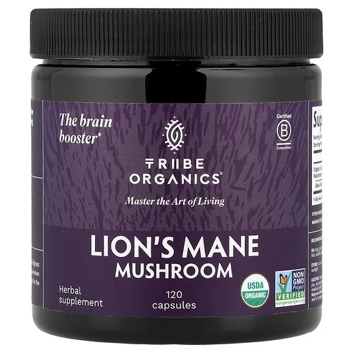 Tribe Organics, Hongo melena de león, 120 cápsulas