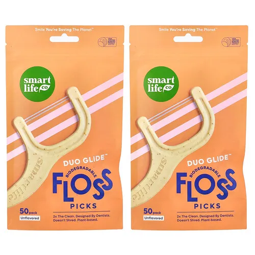 SmartLifeCo, Hilo dental con palillos Duopik™, Sin sabor, Paquete de 100