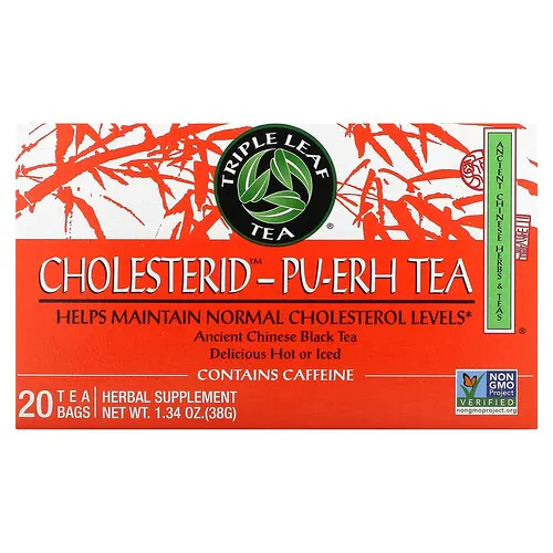 Triple Leaf Tea, Cholesterid™-Té Pu-Erh, 20 bolsitas de té, 38 g (1,34 oz)