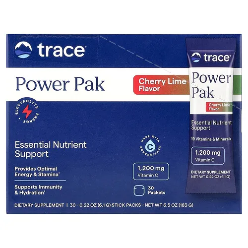 Trace, Power Pack, Cereza y lima, 30 sobres, 6,1 g (0,22 oz) cada uno