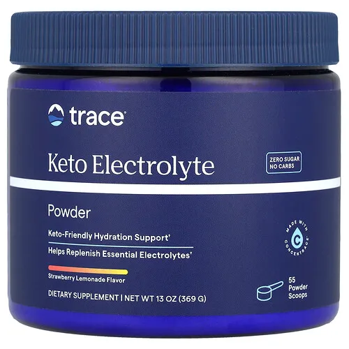 Trace, Electrolitos cetogénicos en polvo, Limonada de fresa, 369 g (13 oz)