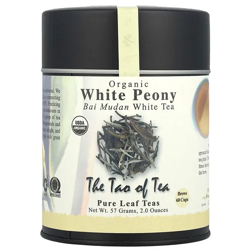 The Tao of Tea, Té blanco orgánico de Bai Mudan, Peonía blanca, 57 g (2 oz)