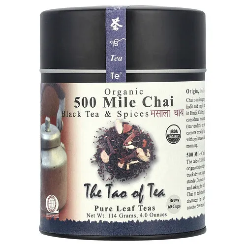 The Tao of Tea, Té negro y especias orgánicos, Chai de 500 millas, 114 g (4 oz)