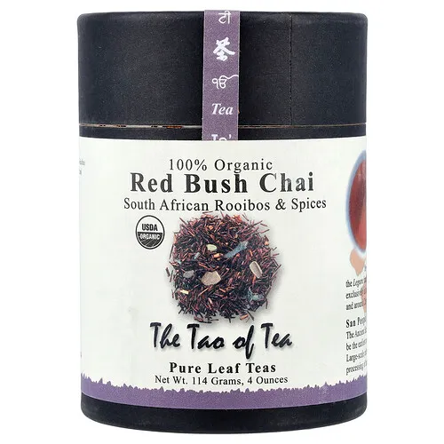 The Tao of Tea, Rooibos y especias sudafricanos 100% orgánicos, Chai de arbusto rojo`` 114 g (4 oz)