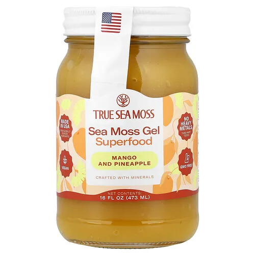 True Sea Moss, Superalimento en gel de musgo marino, Mango y piña, 473 ml (16 oz. líq.)