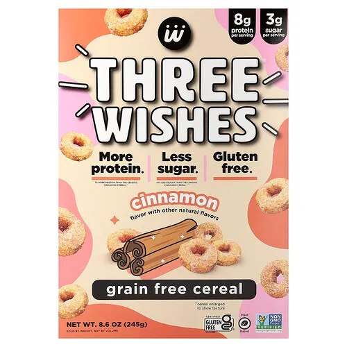 Three Wishes, Cereal sin cereales, Canela`` 245 g (8,6 oz)