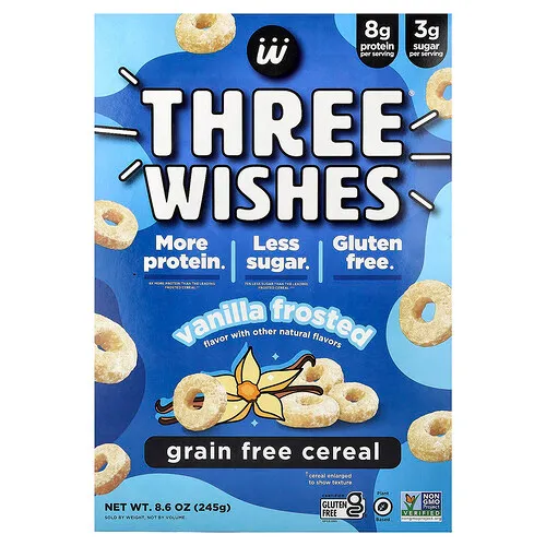 Three Wishes, Cereal sin cereales, Helado de vainilla, 245 g (8,6 oz)