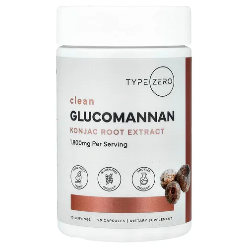 TypeZero, Clean, Glucomanano, 90 cápsulas