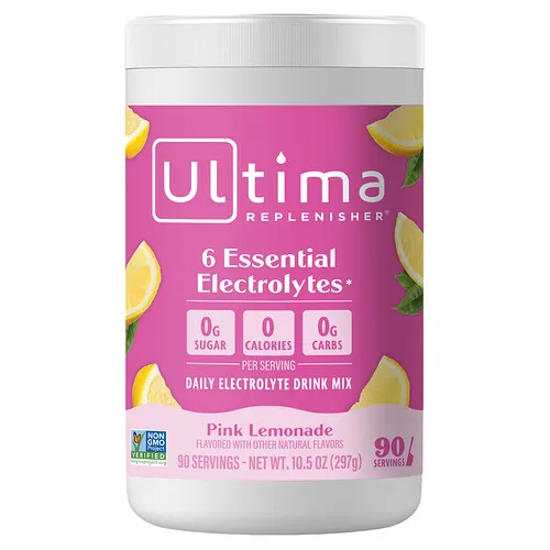 Ultima Replenisher, Mezcla de electrolitos, Limonada rosa, 270 g (9,5 oz)
