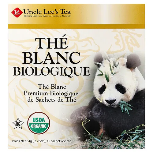 Uncle Lee's Tea, Té blanco orgánico`` 40 bolsitas de té, 64 g (2,26 oz)