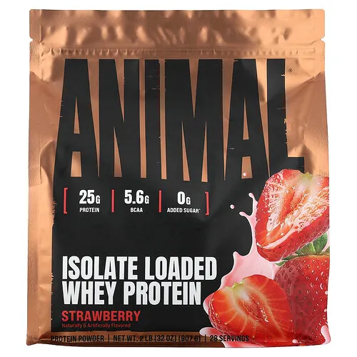 Animal, Aislado de Whey Protein™ en polvo, Fresa, 907 g (2 lb)