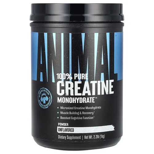 Animal, Creatine Monohydrate™, Monohidrato de creatina 100 % puro en polvo, Sin sabor, 1 kg (2,2 lb)