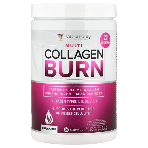 Vitauthority, Multi Collagen Burn, Sin sabor, 162,4 g (5,73 oz)