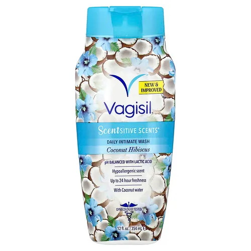 Vagisil, Scentsitive Scents®, Jabón íntimo de uso diario, Coco e hibisco, 354 ml (12 oz. líq.)