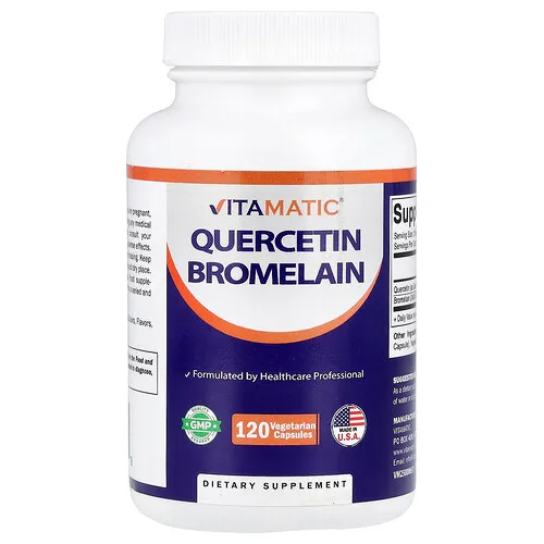 Vitamatic, Quercetina y bromelaína, 120 cápsulas vegetales