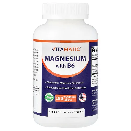 Vitamatic, Magnesio con vitamina B6, 180 comprimidos vegetales
