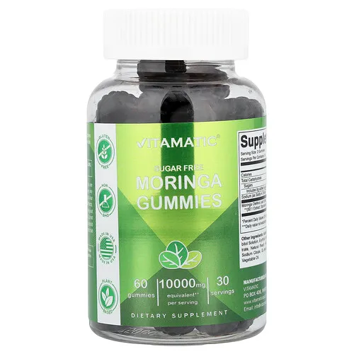 Vitamatic, Gomitas de moringa sin azúcar, 60 gomitas (5000 mg por gomita)