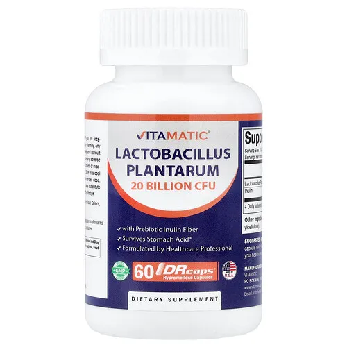 Vitamatic, Lactobacillus plantarum, 60 cápsulas de hipromelosa DRcaps®