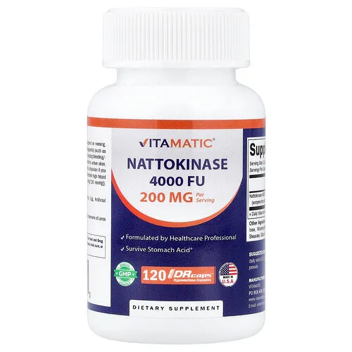 Vitamatic, Natoquinasa, 120 cápsulas DRcaps® (100 mg por cápsula)
