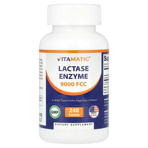 Vitamatic, Enzima lactasa, FCC 9000, 240 comprimidos