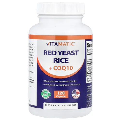 Vitamatic, Arroz de levadura roja y CoQ10, 120 cápsulas