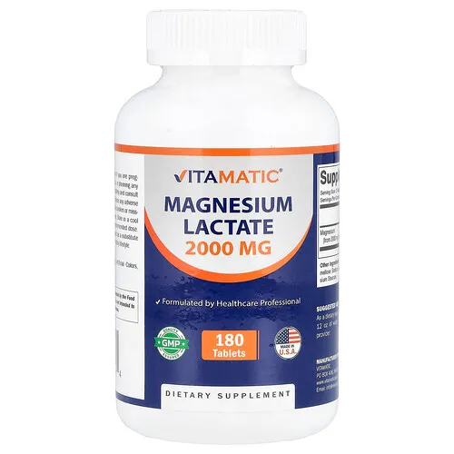 Vitamatic, Lactato de magnesio, 180 comprimidos (1000 mg por comprimido)