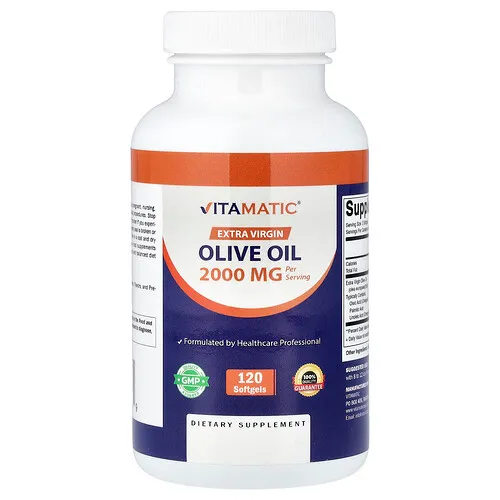 Vitamatic, Aceite de oliva extra virgen, 120 cápsulas blandas (1000 mg por cápsula blanda)
