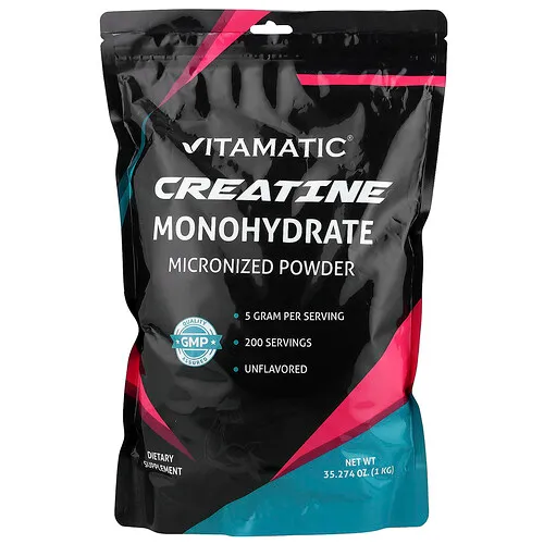 Vitamatic, Monohidrato de creatina, Suplemento micronizado en polvo, Sin sabor, 1 kg (35,274 oz)