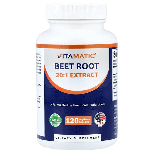 Vitamatic, Extracto 20:1 de raíz de remolacha, 120 cápsulas vegetales (400 mg por cápsula)