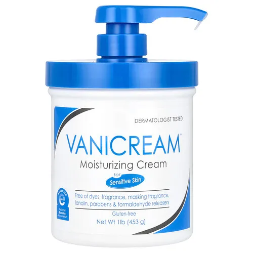 Vanicream, Crema humectante, Para piel sensible, Sin fragancia (dosificador), 453 g (1 lb)