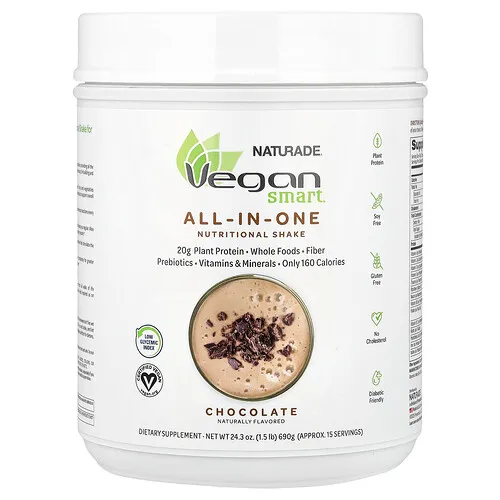VeganSmart, Batido nutricional todo en uno, Chocolate, 690 g (1,5 lb)