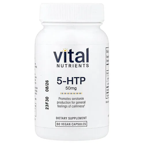 Vital Nutrients, 5-HTP, 50 mg, 60 cápsulas veganas