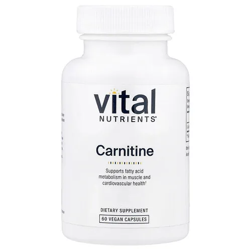 Vital Nutrients, Carnitina, 60 cápsulas veganas (500 mg por cápsula)