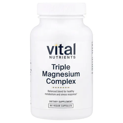 Vital Nutrients, Complejo de triple magnesio, 500 mg, 90 cápsulas veganas (250 mg por cápsula)