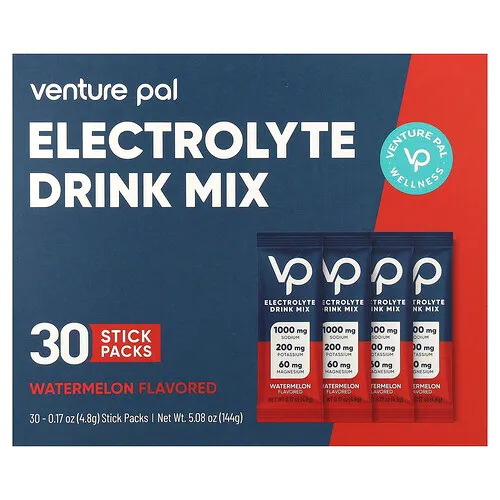 Venture Pal, Mezcla para preparar bebidas con electrolitos, Sandía, 30 sobrecitos, 4,8 g (0,17 oz) cada uno
