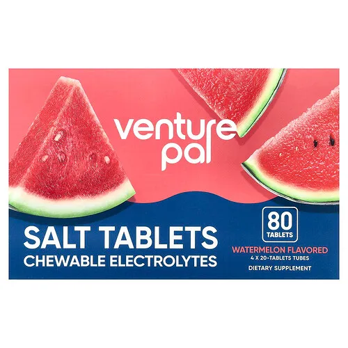 Venture Pal, Salt, Electrolitos masticables en comprimidos, Sandía, 80 comprimidos